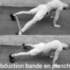 planche dynamique gainage core abduction bande band obliques transverses plank denteles glutes fessiers